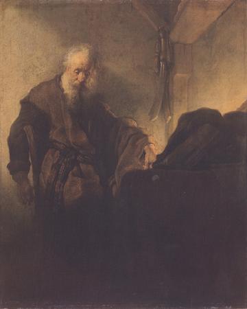 REMBRANDT Harmenszoon van Rijn St paul at his Writing-Desk (mk33) oil painting picture